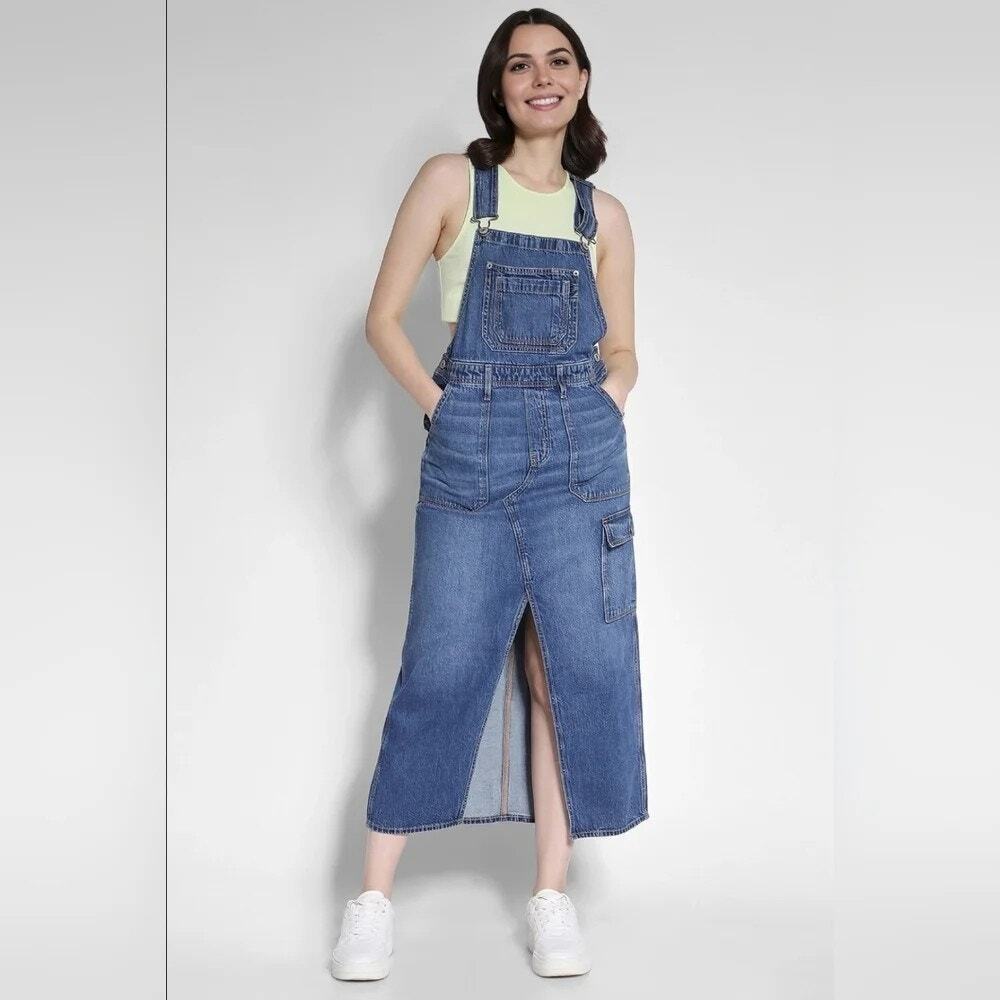 AMERICAN EAGLE DENIM OVERALL MAXI DRESS - NWT